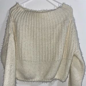 White off the shoulder sweater